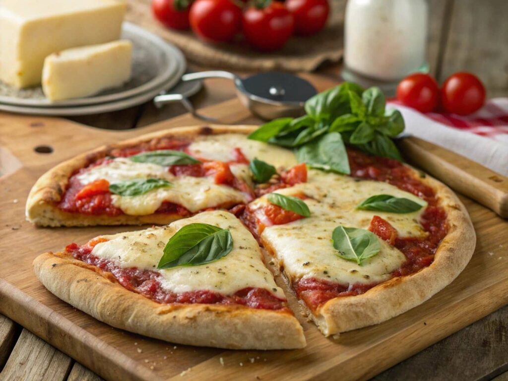 A Classic Pizza Pie Fresh From The Oven