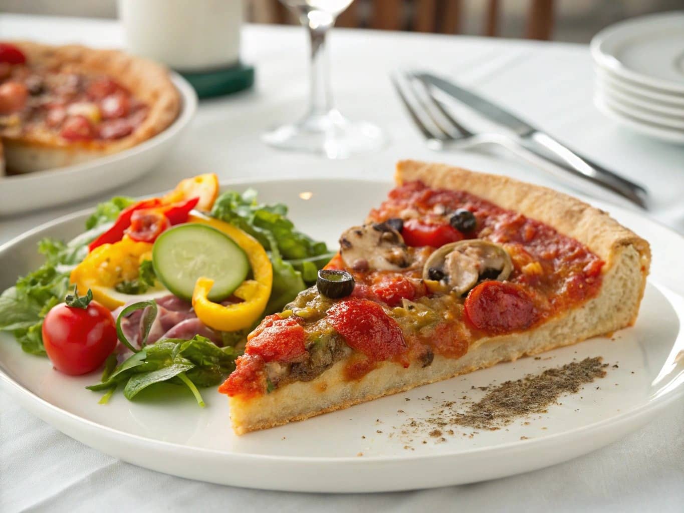 Chicagoans call pizza pie: Balanced Meal With Deep Dish Pizza