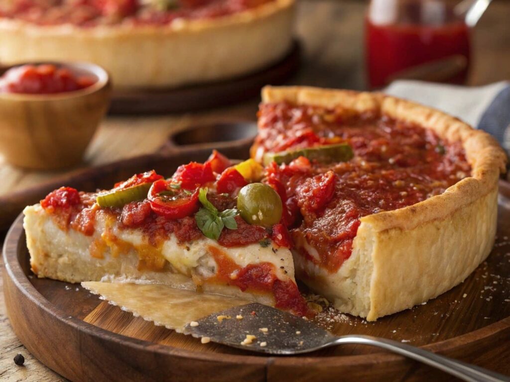 Chicago Deep Dish Pizza Slice