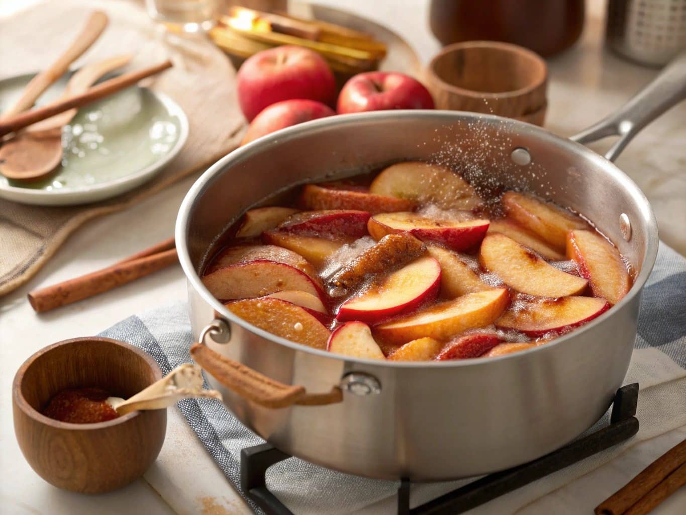 making apple pie filling