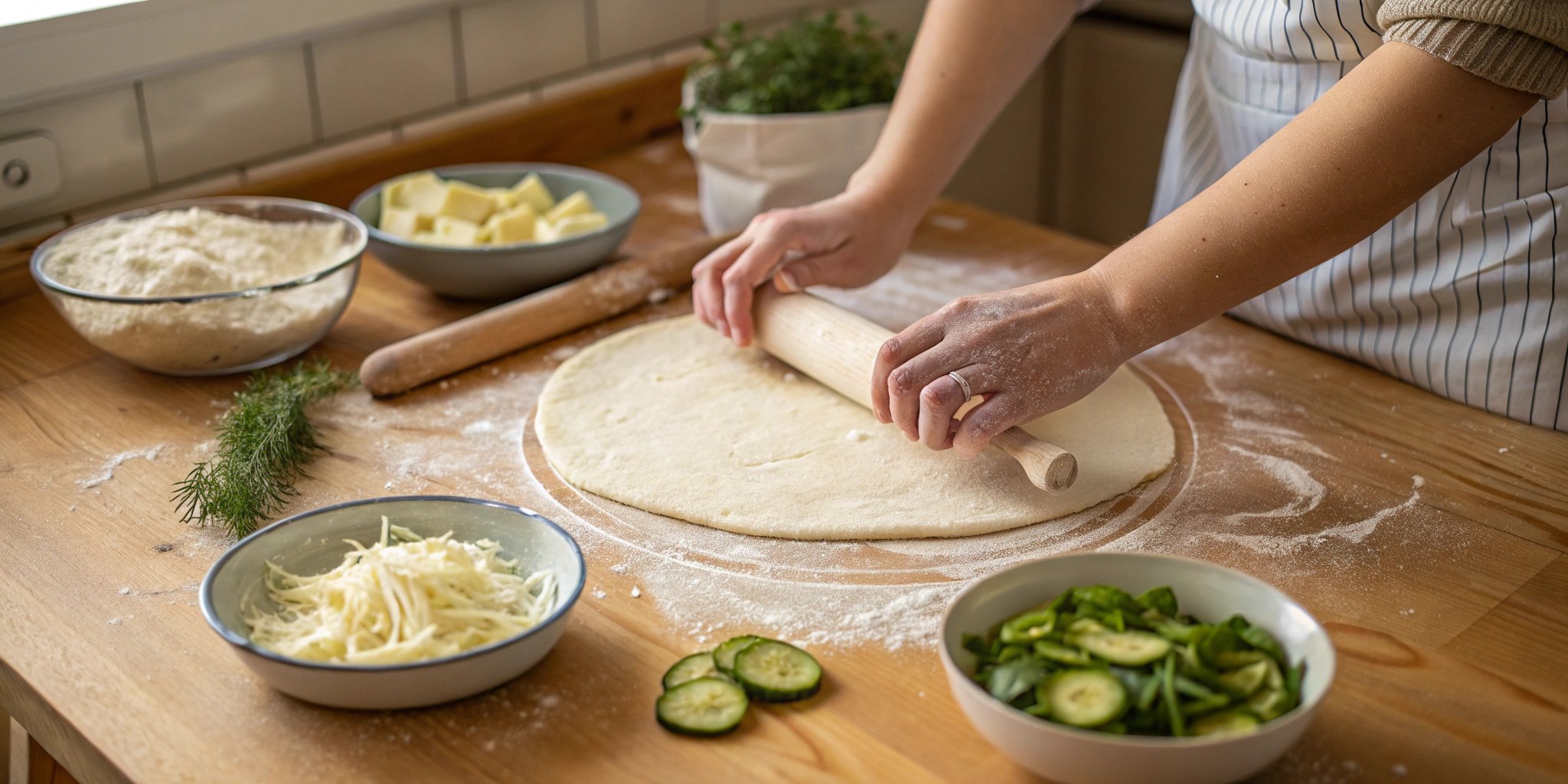 Step-by-step preparation of pizza dough