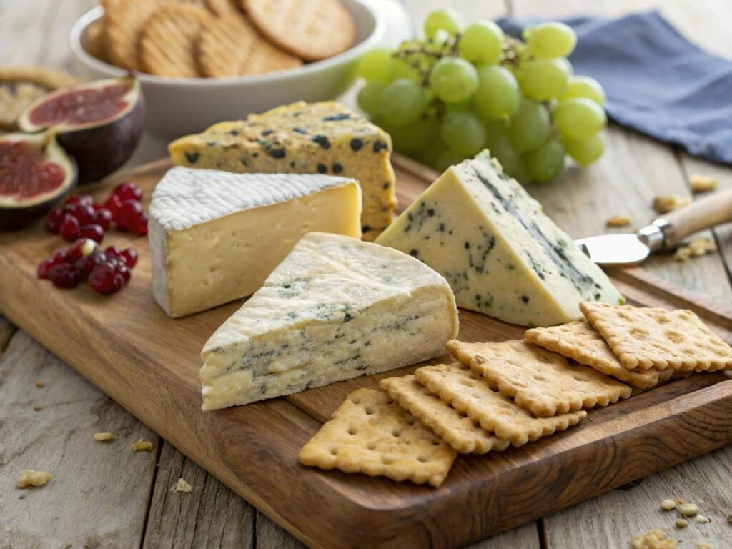 A Variety Of Blue Cheeses Ready To Taste