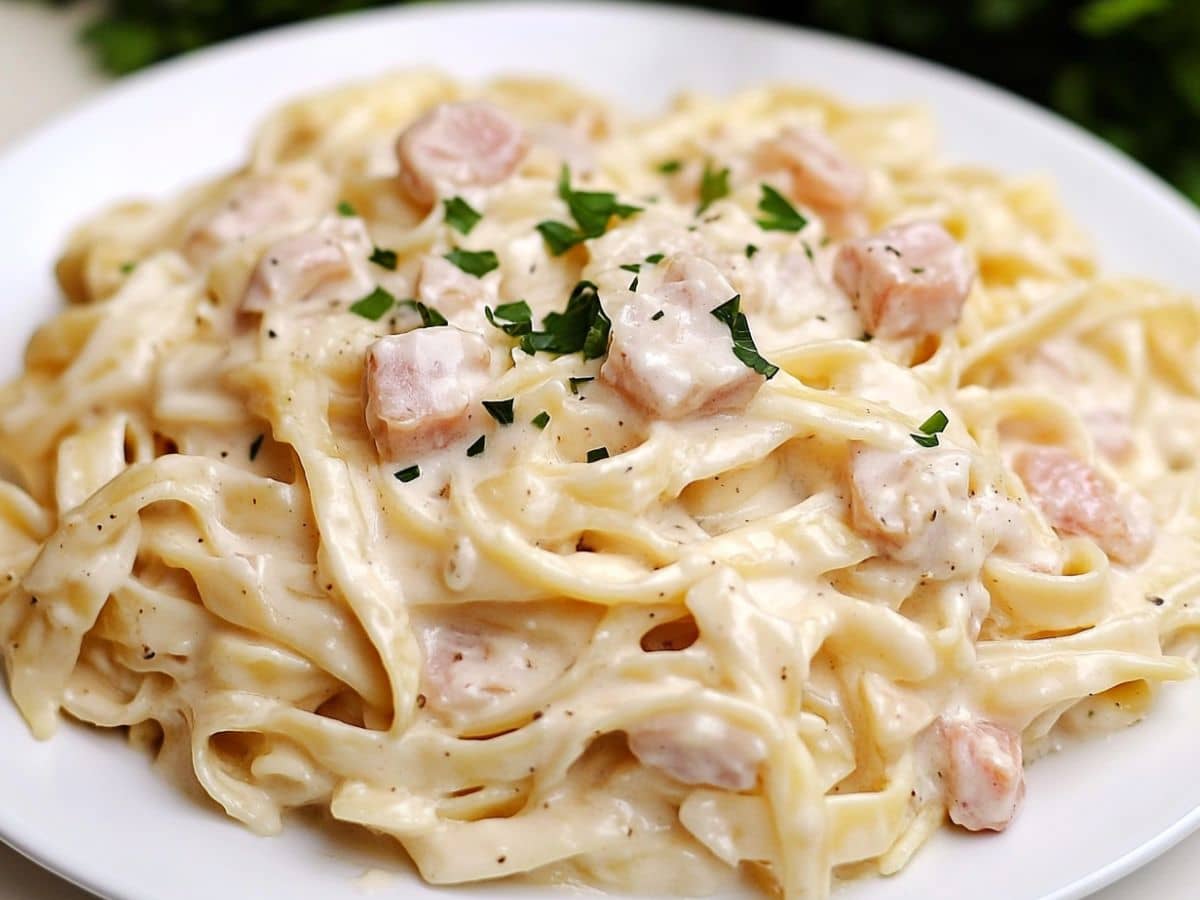 Fettuccine Carbonara Dish