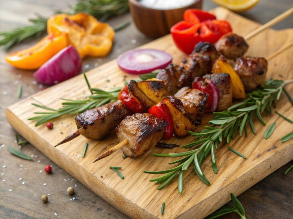 Grilled Chicken Hearts With Herbs And Spices